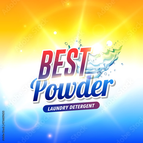 laundry detergent powder or soap product packaging concept design template