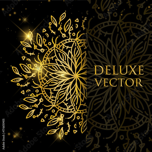 Vector illustration mandala decorative ornament design for coloring page, greeting card, invitation, tattoo, yoga