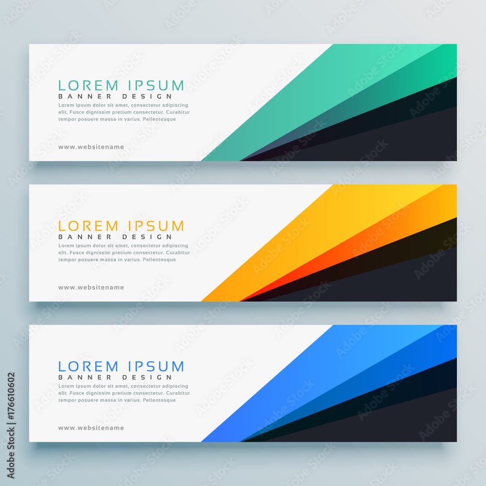 Fototapeta premium elegant set of thre headers vector design