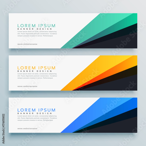 elegant set of thre headers vector design