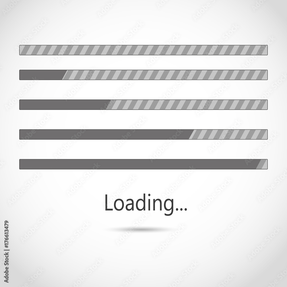 Vector progress loading bar. Progress loading icon Vector progress loading bar. Progress loading icon