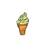 Pop art style ice cream sticker
