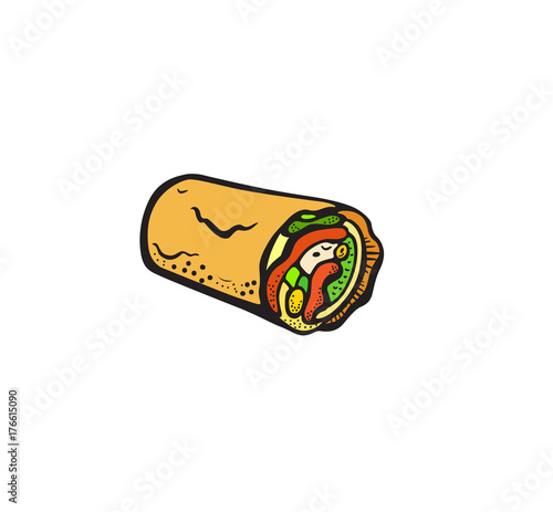 Pop art style burritos sticker