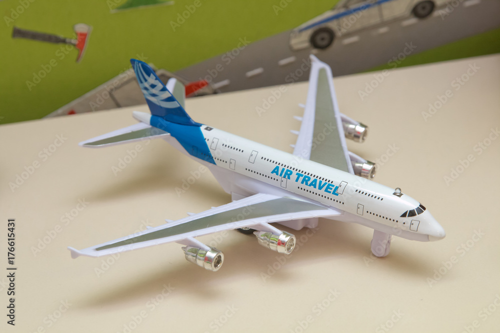 White airplane toys in the background without focus / White airplane toys in the background without focus /