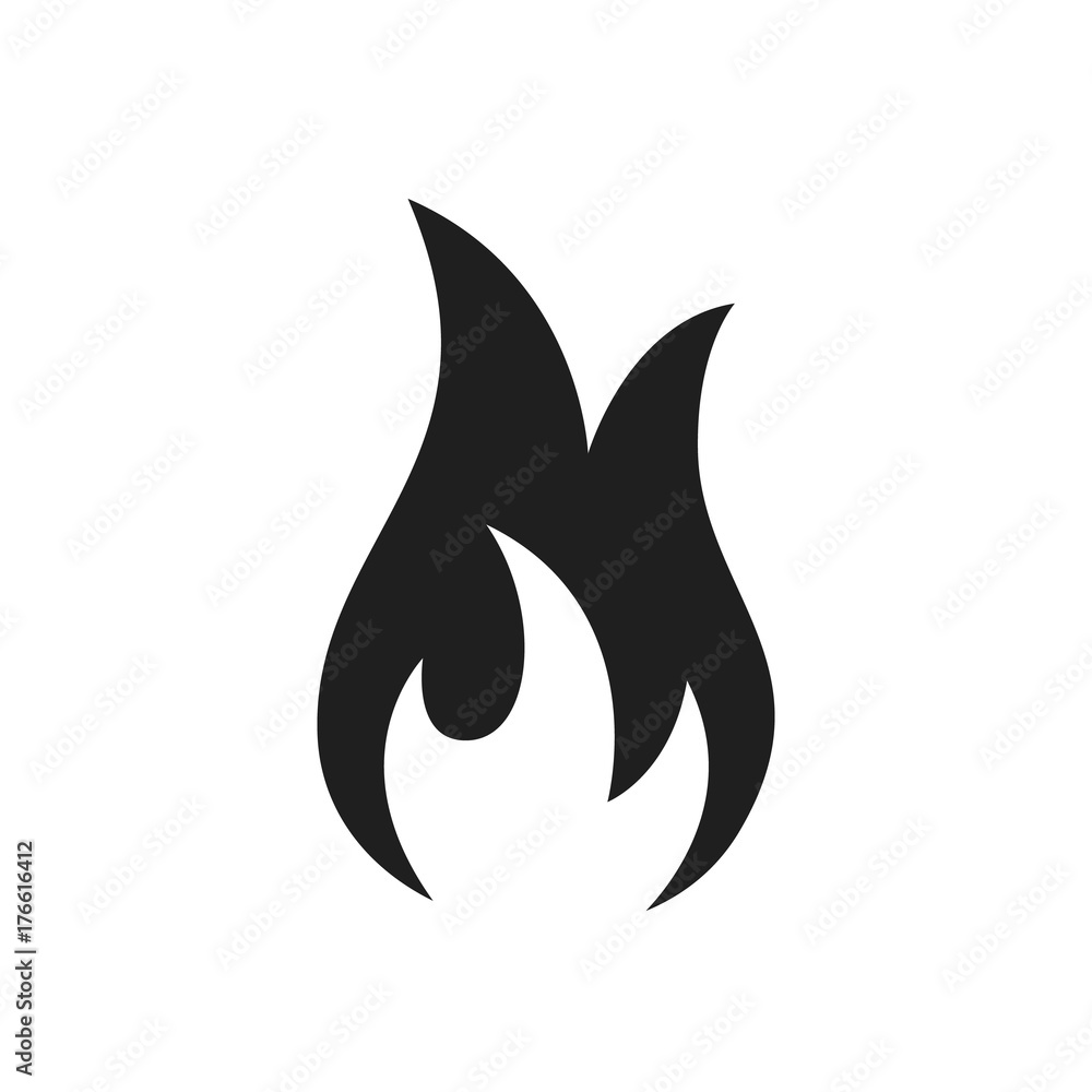 Fire icon sign on the white background. Vector illustration Fire icon sign on the white background. Vector illustration