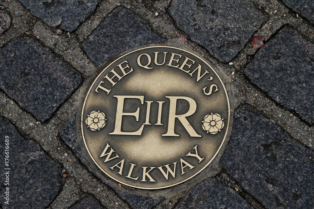 Plaque on a foot path