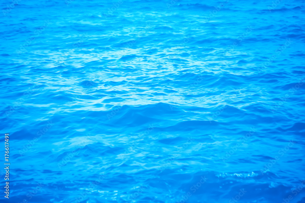 blue sea texture background soft and selective focus