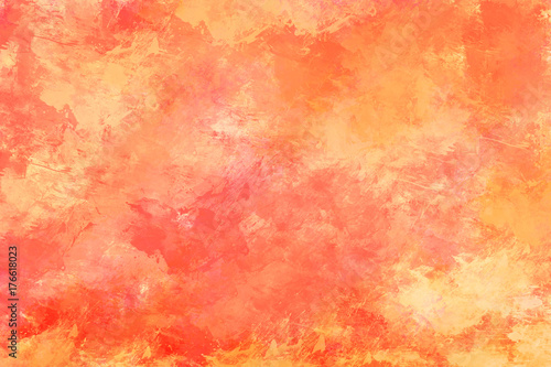 Orange watercolor background. Digital painting. © jenteva