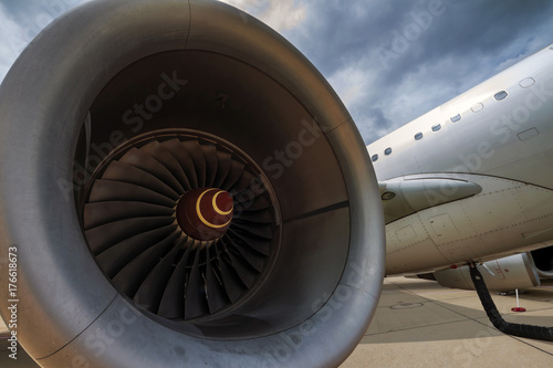 engine jet turbine of aircraft © Siraphatphoto