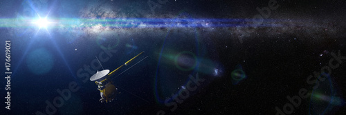 Fototapeta Naklejka Na Ścianę i Meble -  spacecraft Cassini in front of the Milky Way galaxy