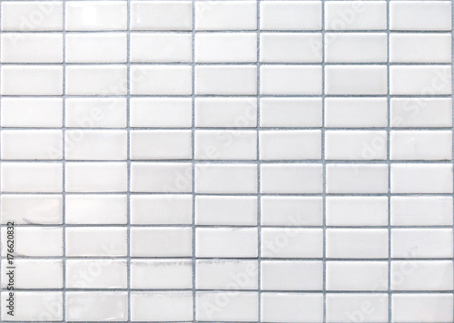 Ceramic texture white tile wall background