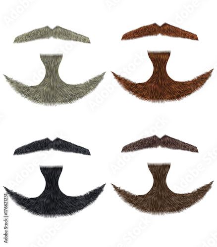set vector Beard and mustache different colors.

