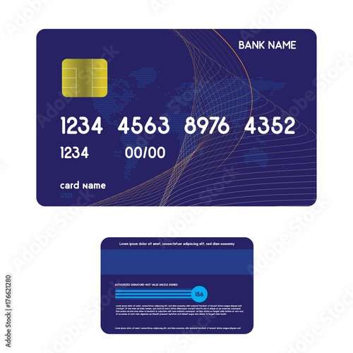 Realistic detailed credit cards set with colorful abstract design background. Vector illustration. White background