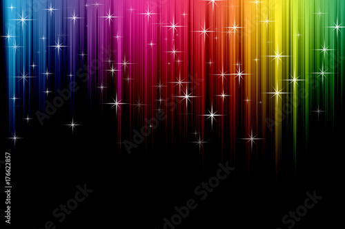 rainbow colored light background with stars © seramoje