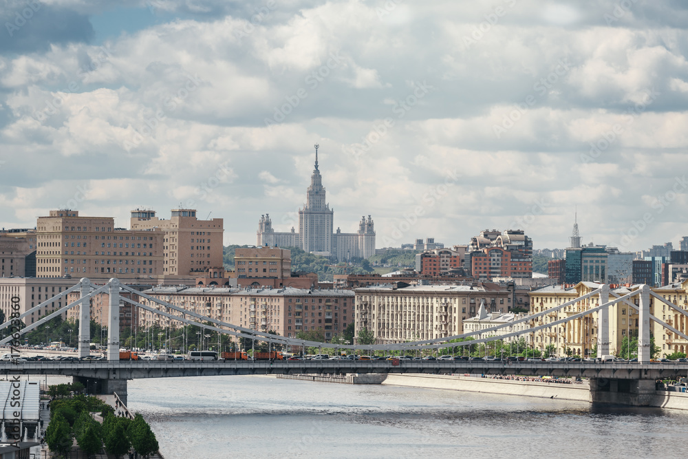 View to Moscow river and Moscow state University far