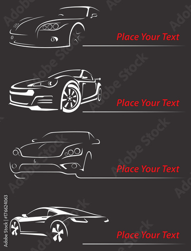 Car Rent Abstract Lines Vector. Set-3. Vector illustration