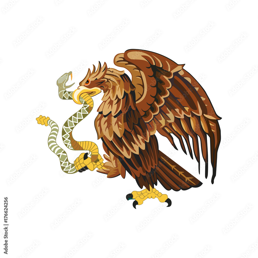 Mexican eagle. Coat of arms of Mexico. Coat of arms. Vector illustration.  Stock Vector | Adobe Stock