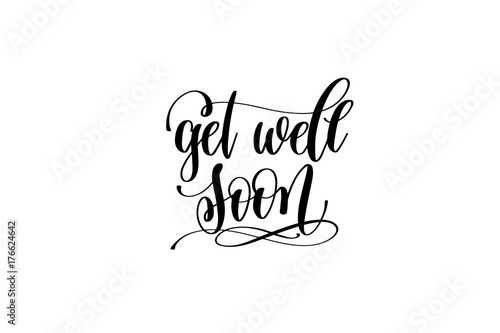 get well soon hand lettering inscription positive quote