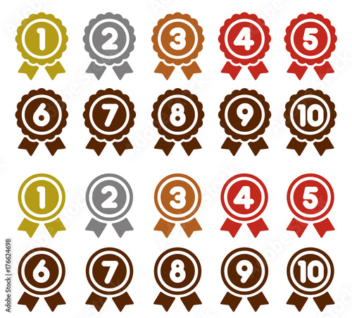 ranking medal icon set