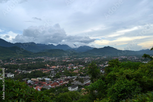 The view of Luang Prabang town in Laos from the hill © leodaphne