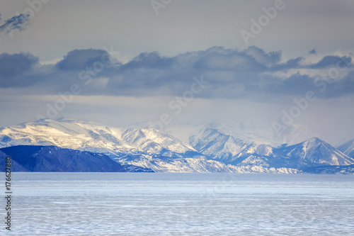The coast of Lake Baikal in winter