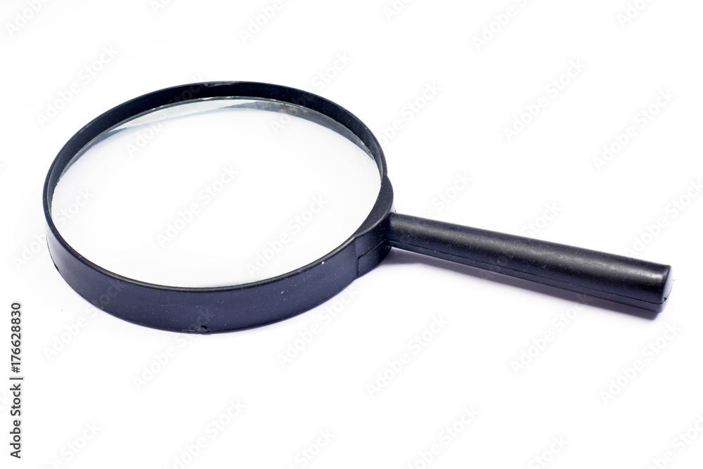 Black Magnifying Glass On White Background Black Magnifying Glass On White Background