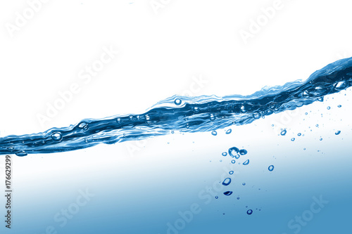 Bubbles in Water liquid Blue Beautiful abstract background