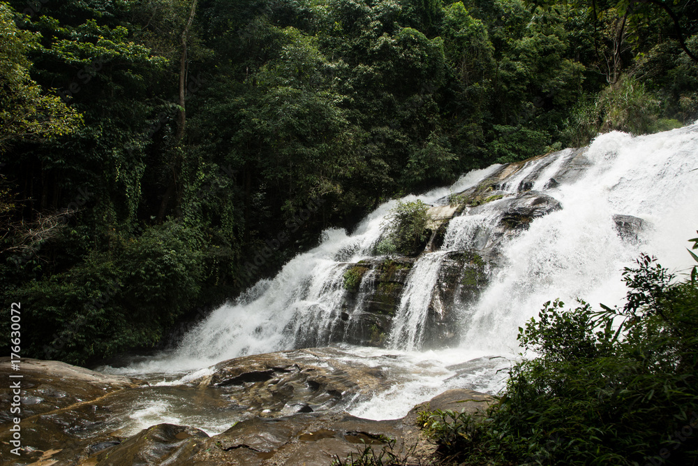 Fototapeta premium Waterfalls flowing down from the stream