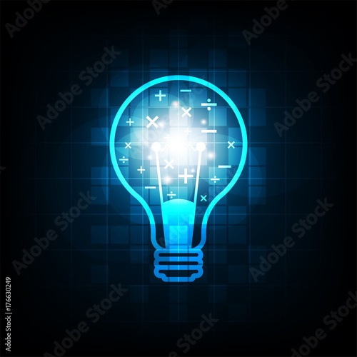 Light bulbs in creative ideas and intelligence.