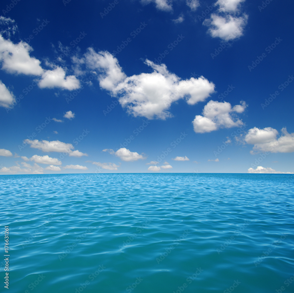 Blue sea water surface