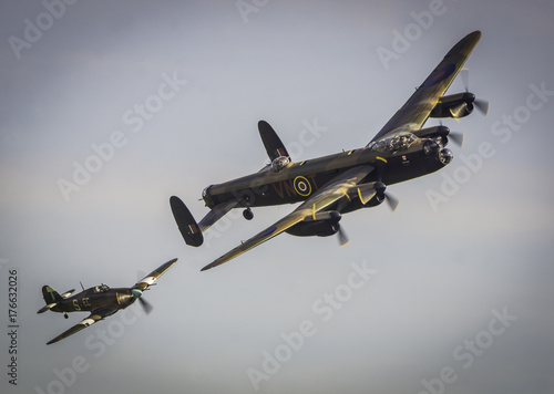 Avro Lancaster B1 bomber with a Hurrican 11c