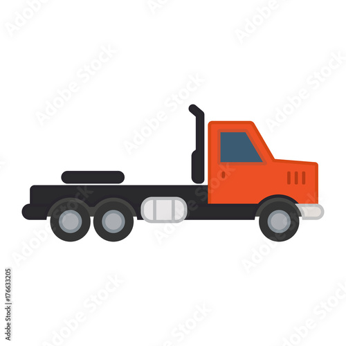 Truck without trailer simple icon on white background.