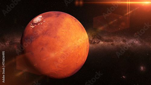 Fototapeta Naklejka Na Ścianę i Meble -  planet Mars the beautiful Milky Way galaxy and the Sun 