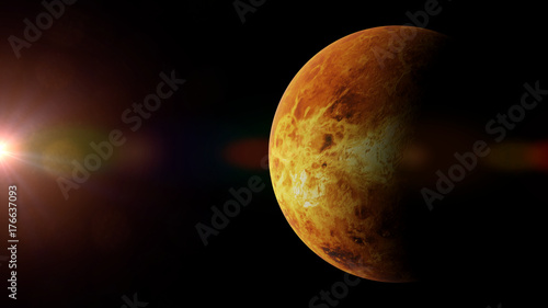 Fototapeta Naklejka Na Ścianę i Meble -  planet Venus lit by the Sun 