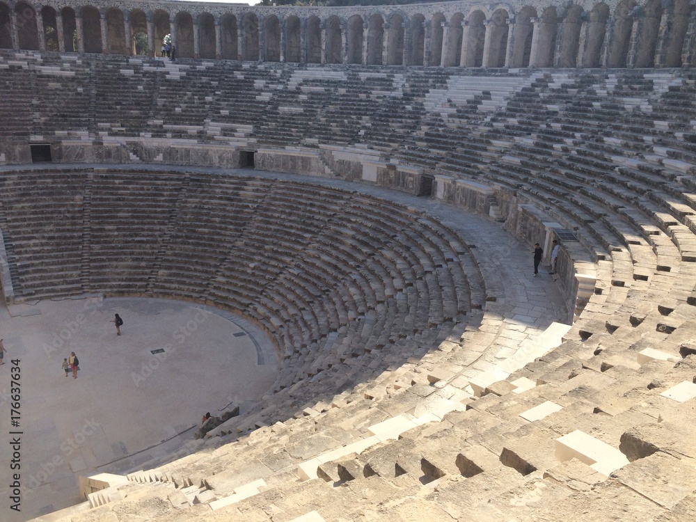 ancient city of Aspendos amphitheater in Antalya. TURKEY