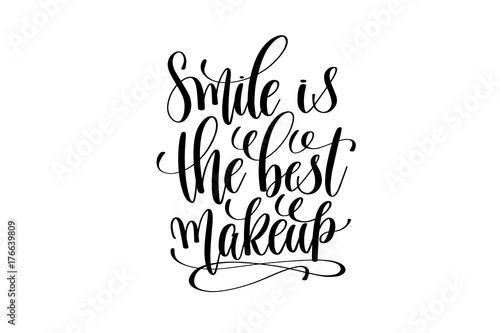smile is the best makeup hand written lettering