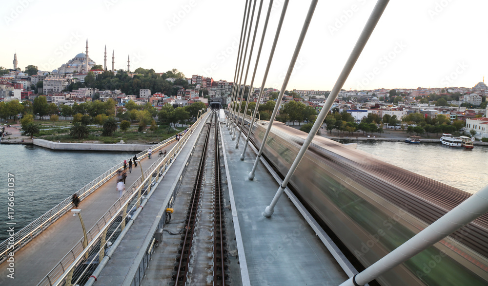 Golden Horn Metro Bridge in Istanbul, Turkey Golden Horn Metro Bridge in Istanbul, Turkey