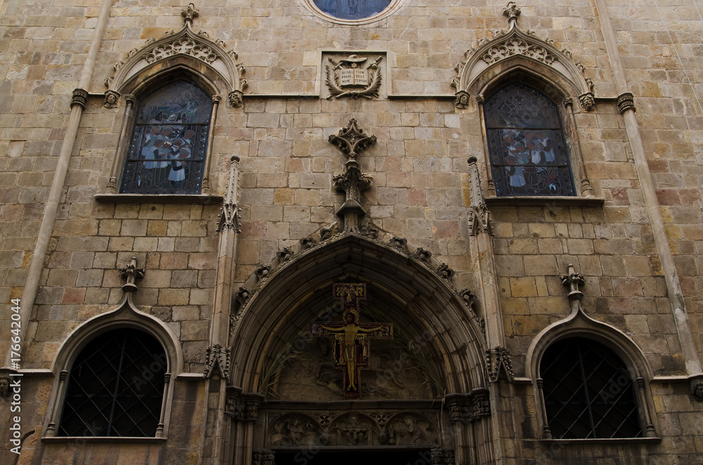 Building in the Gothic Quarter of Barcelona