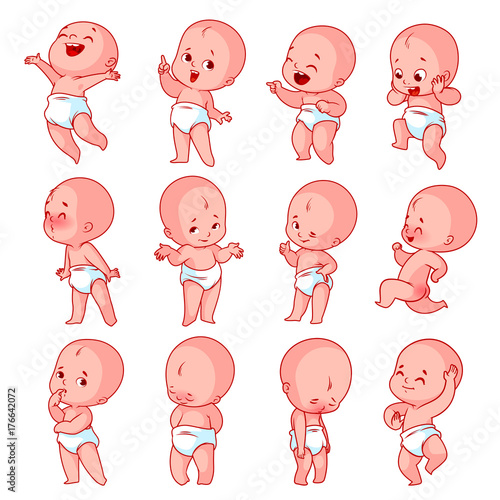 Big set with different baby emotions.