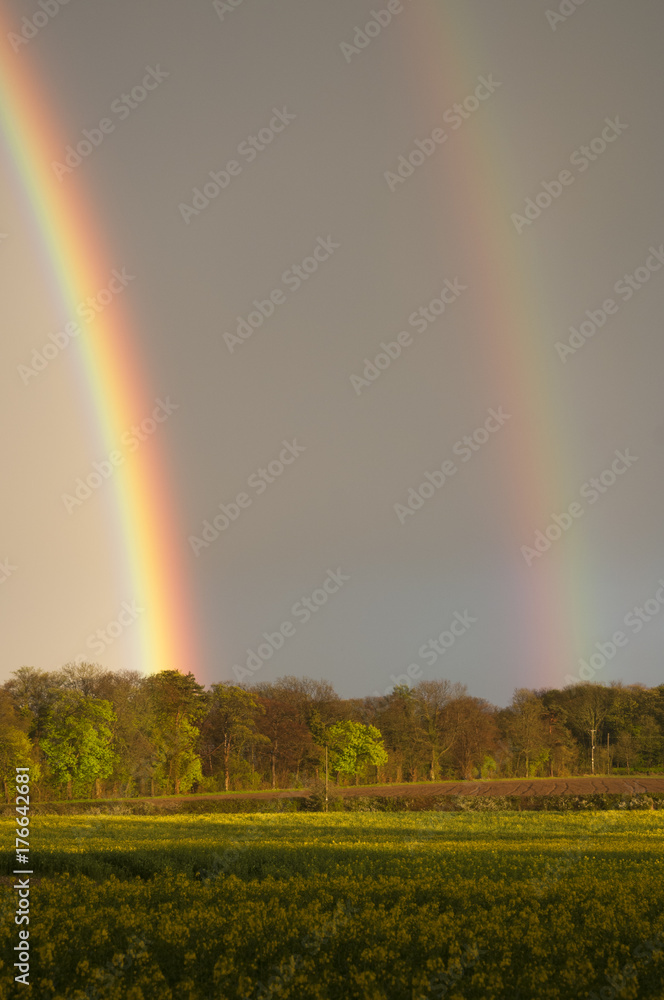 Double rainbow after storm