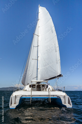 Luxury white catamaran
