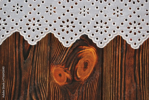 Tekstura drewna i koronki
