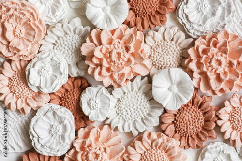 Ceramic flowers background