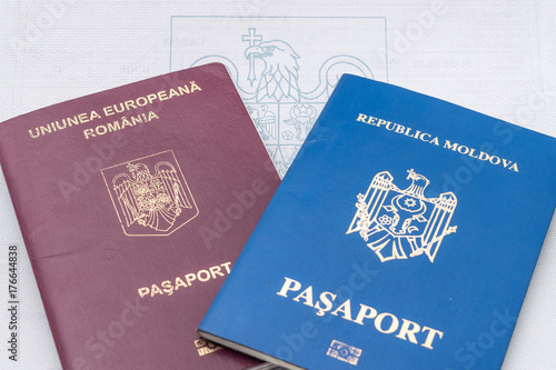 Moldova and Romania foreign passports photo