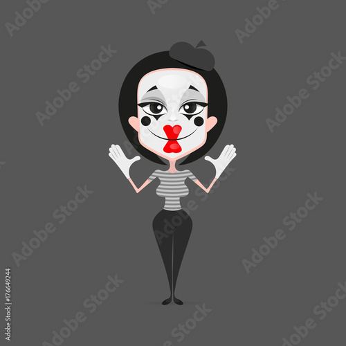 mime girl illustration design