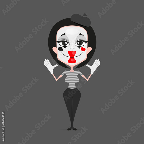 mime girl illustration design