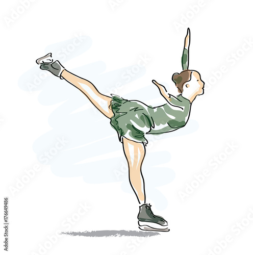 Scating women - vector illustrstion