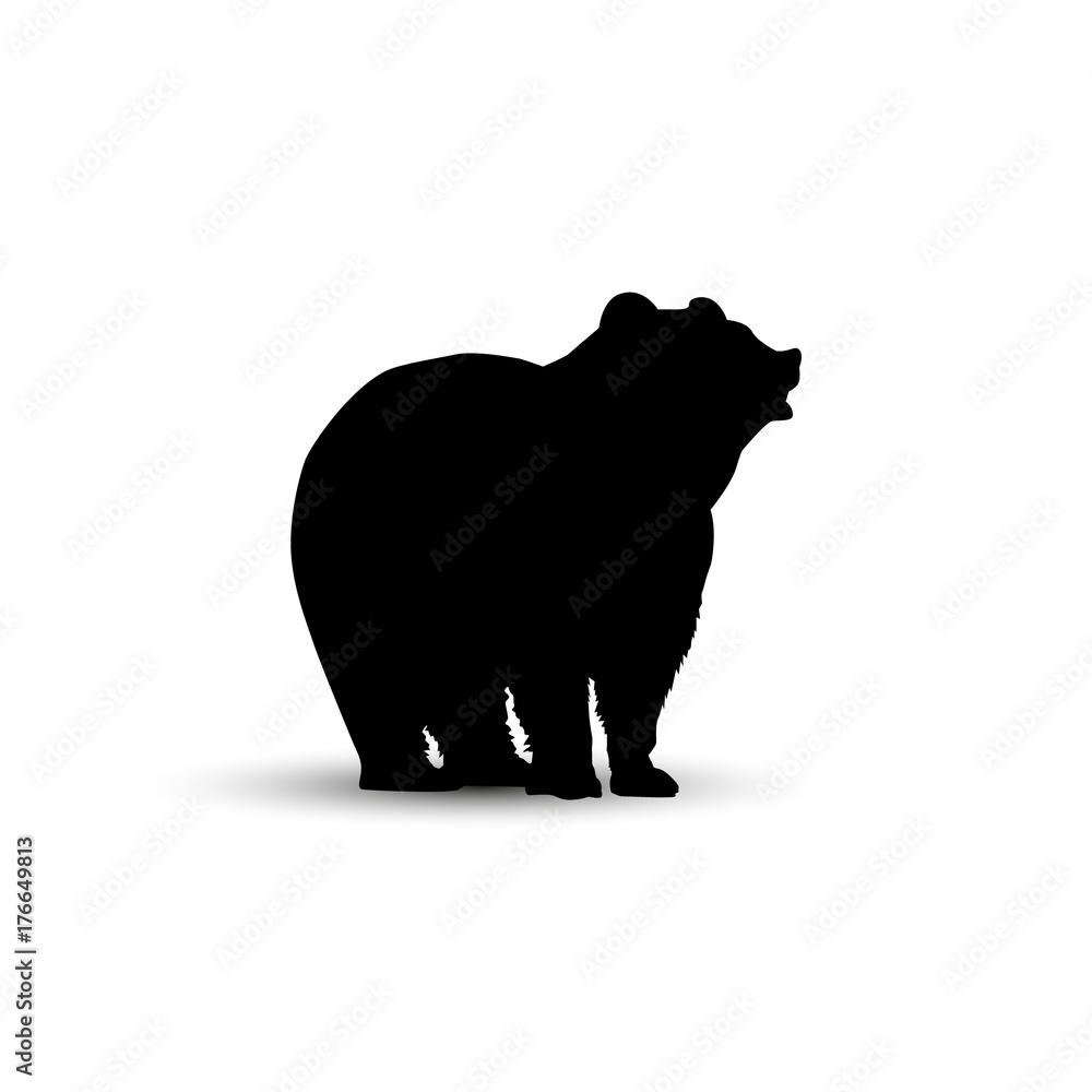 Fototapeta premium Silhouette of brown bear.