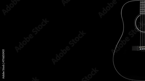 Photography Musical instrument - Silhouette black acoustic guitar