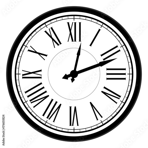 Vintage dial clock with roman numerals